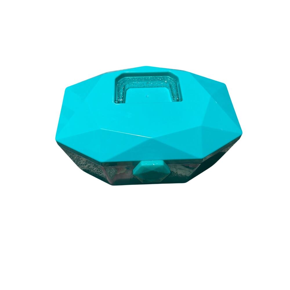 Creatology Craft Storage Carrying Case bright teal glitter plastic finish euc